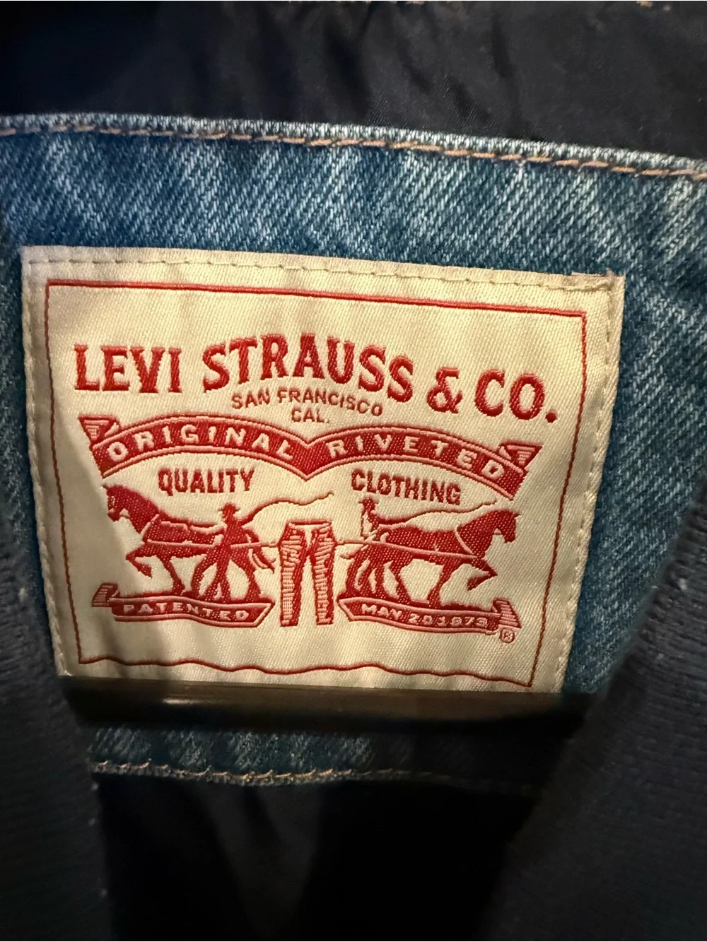Levi's Men's Denim Bomber Jacket Blue Light Wash Flight Full Zip Size